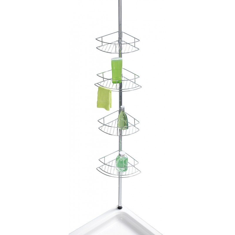 Etagère télescopique de salle de bain en acier inox